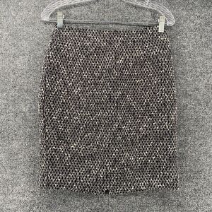 Brooks Brothers Skirt Womens 0 Black Straight Old Money Italy Woven Quiet Luxury